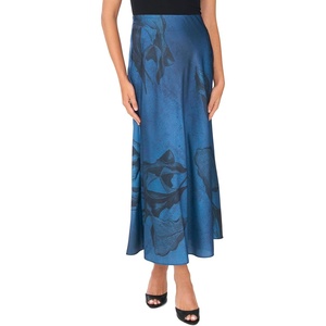 Vince Camuto Women’s Draped Satin Midi Skirt(Rich Navy)
