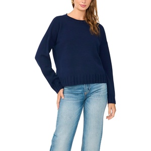 Vince Camuto Women’s Long Sleeve Roll Neck Crew Neck Sweater(Classic Navy)