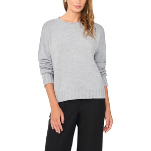 Vince Camuto Women’s Long Sleeve Roll Neck Crew Neck Sweater(Light Heather Grey)