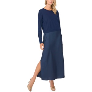 Vince Camuto Women’s Long Sleeve Sweater with Maxi Dress(Classic Navy)